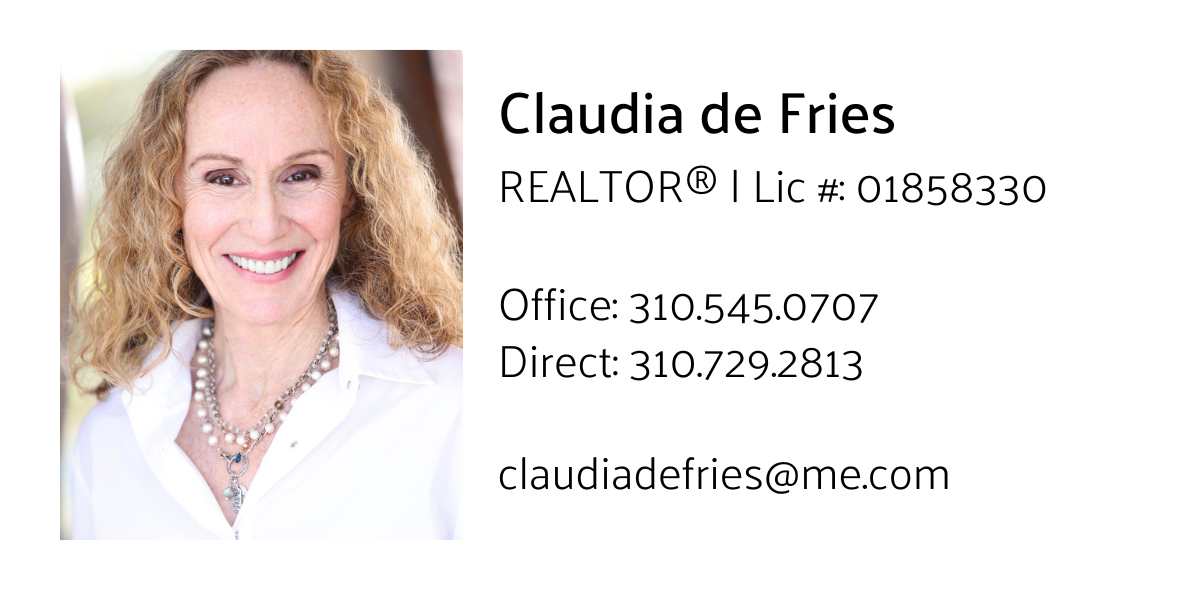 Claudia de Fries REALTOR® Lic # 01858330